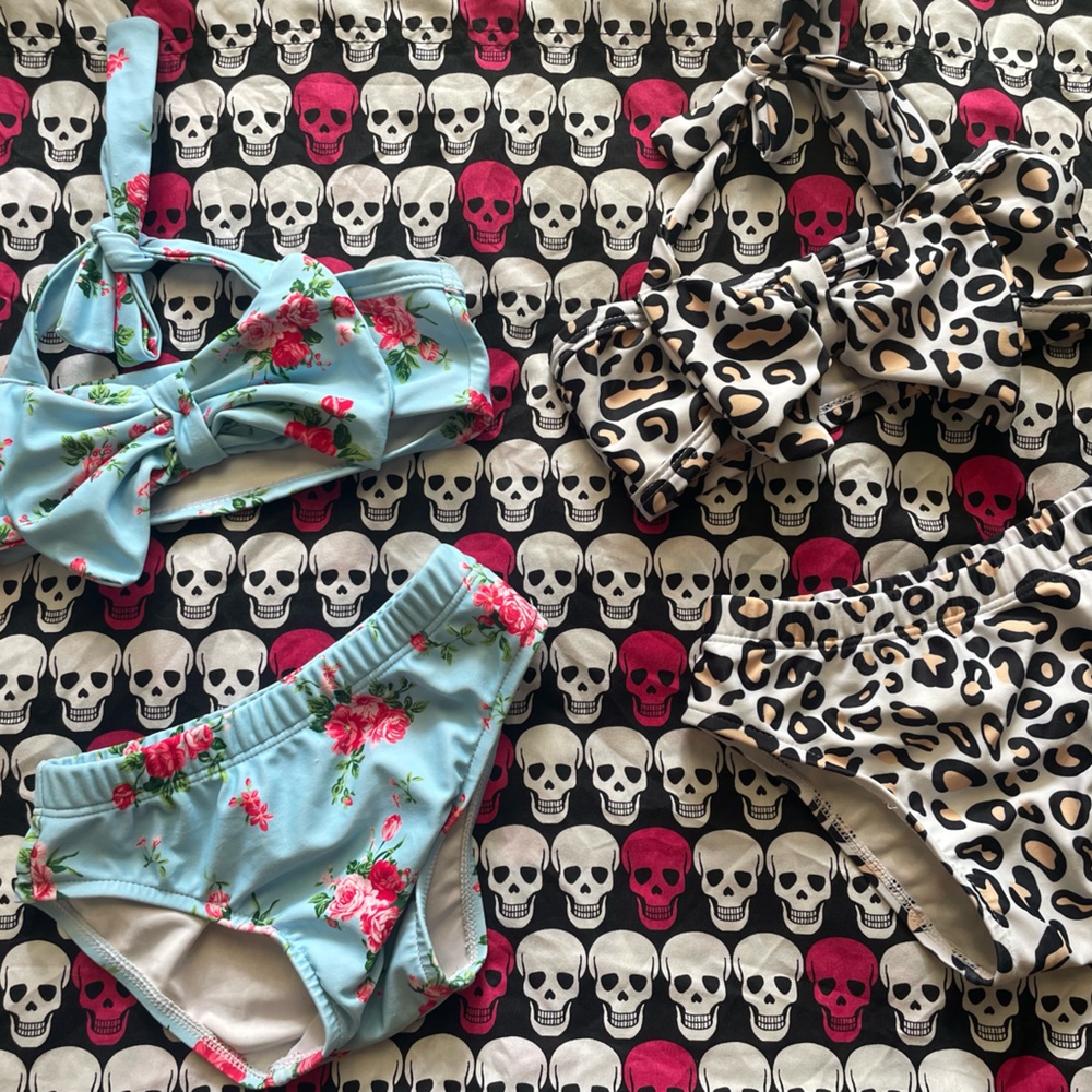 Floral and Leopard Print Bikini Set toddler